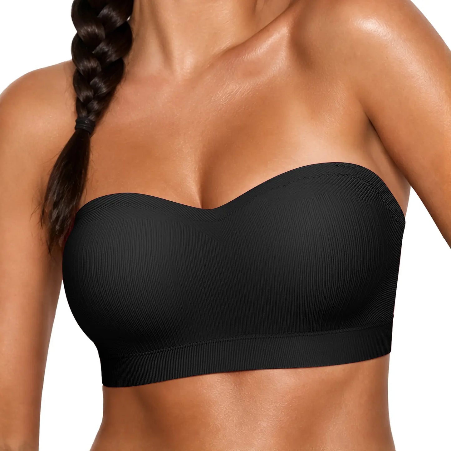 Vertvie｜Zoe Stay Put Bandeau Bra, Strapless Bra Wireless Seamless Comfort Day