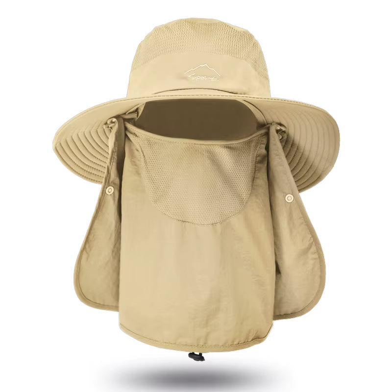 Fisherman'S Hat, Male Sun Hat, Summer Outdoor Quick Drying Sun Hat, Fishing Breathable Sun Hat, Female Face Mask Hat