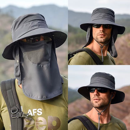 Fisherman'S Hat, Male Sun Hat, Summer Outdoor Quick Drying Sun Hat, Fishing Breathable Sun Hat, Female Face Mask Hat