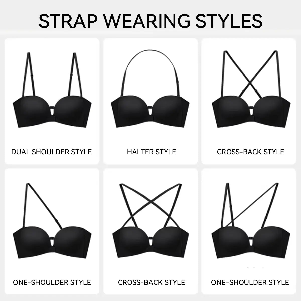 LUCKMEEY Womens Strapless Front Closure Bra Push up Lift Bra Padded Add Cup Non Slip Anti-Slip Grip Wireless Supportive Seamless Comfortable Tube Jelly Bra a B C Cup#Tiktokshopdealsforyoudays