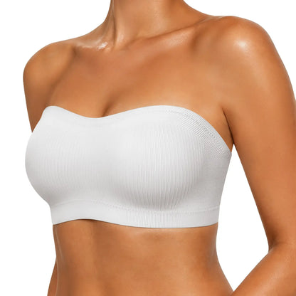 Vertvie｜Zoe Stay Put Bandeau Bra, Strapless Bra Wireless Seamless Comfort Day
